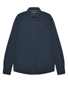 Трикотажная рубашка с лого, синяя Tommy Hilfiger