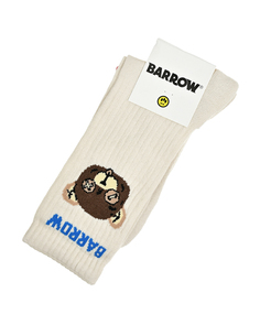 Носки с мишкой и синим лого, кремовые Barrow
