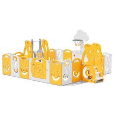 Манеж Kids SUPREME Music yellow с качелями, 200x240