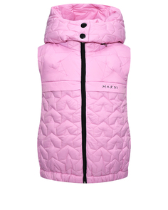 Стеганый жилет с капюшоном, розовый Marni