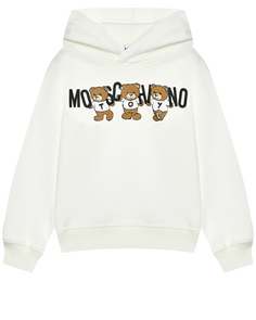 Толстовка-худи с принтом &quot;медвежата&quot;, белая Moschino