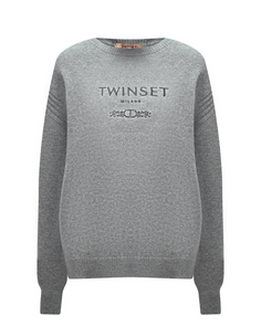 Джемпер с лого, серый Twinset