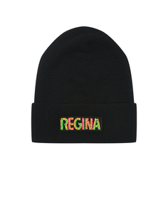 Черная шапка с разноцветным лого Regina