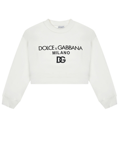 Белый свитшот с черным лого Dolce & Gabbana