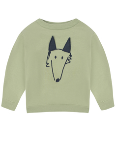 Свитшот с вышивкой лис Sanetta Kidswear