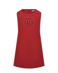 Платье с лого из стразов Dolce & Gabbana