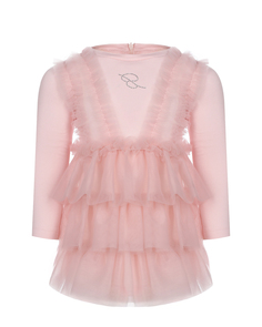 Розовое платье с рюшами Miss Blumarine