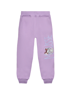 Брюки спортивные с логотипом котик в очках Mousse Kids