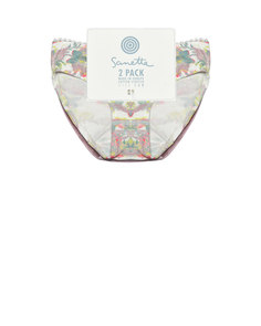 Трусы 2 шт, однотонные+в цветочек Sanetta