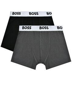 Трусы-боксеры с логотипом 2шт, черные + темно-серые Boss