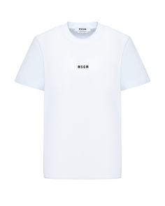 Футболка с мини-лого, белая Msgm