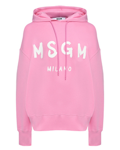 Базовая толстовка-худи, розовая Msgm