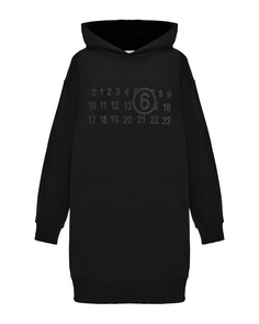 Платье-худи, черное Mm6 Maison Margiela