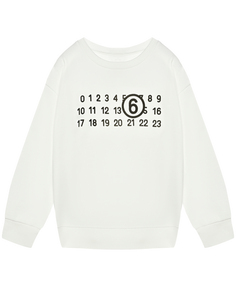 Свитшот с черным лого, белый Mm6 Maison Margiela