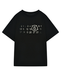 Футболка с лого, черная Mm6 Maison Margiela