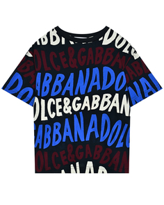 Футболка со сплошным разноцветным лого Dolce & Gabbana