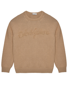 Джемпер с лого в тон, бежевый Dolce & Gabbana
