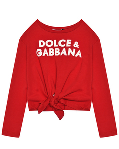 Толстовка с белым лого, красная Dolce & Gabbana