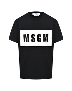 Футболка с крупным лого, черная Msgm
