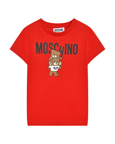 Футболка с принтом &quot;медвежата&quot;, красная Moschino