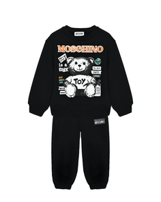 Спортивный костюм с принтом &quot;медвежата&quot;, черный Moschino