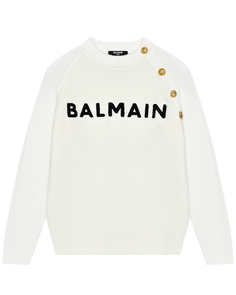 Джемпер из шерсти и кашемира с лого Balmain