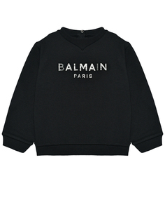 Свитшот с белым лого, черный Balmain