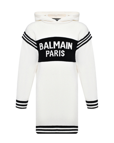 Платье-худи из шерсти и кашемира Balmain