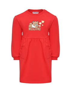 Приталенное платье с принтом &quot;медвежонок&quot; Moschino