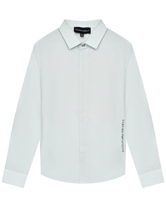 Рубашка с потайной застежкой, белая Emporio Armani