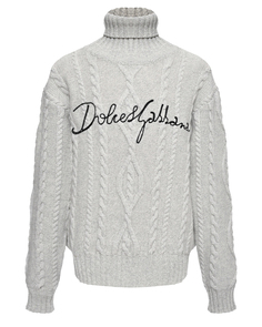 Джемпер с прописным лого, серый Dolce & Gabbana