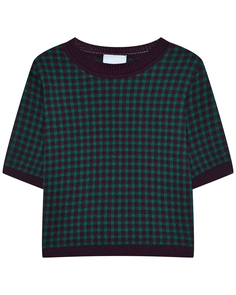 Жаккардовый джемпер с коротким рукавом Keng Label