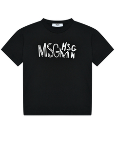 Футболка с лого на груди Msgm