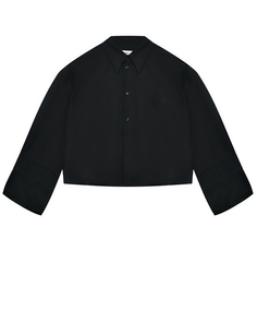 Рубашка из поплина с вышитым логотипом, черная Mm6 Maison Margiela