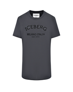Футболка с логотипом на груди, серая Iceberg