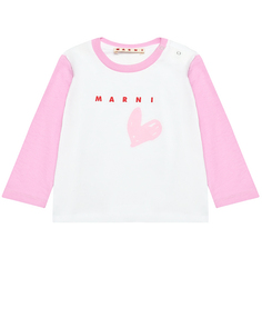 Толстовка с розовыми рукавами, белая Marni