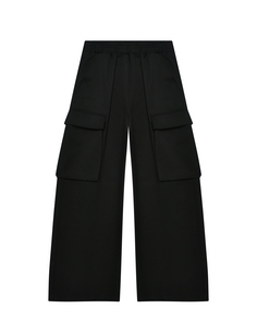 Брюки широкие с карго карманами, черные Mm6 Maison Margiela