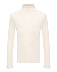 Водолазка в рубчик, белая Mm6 Maison Margiela