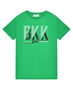 Футболка с лого, зеленая Bikkembergs