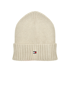 Вязаная шапка кремового цвета Tommy Hilfiger