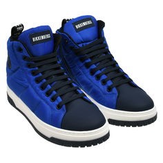 Кеды высокие на шнуровке, синие Bikkembergs