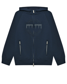 Спортивная куртка с лого, синяя Brunello Cucinelli