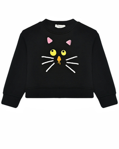 Свитшот с принтом &quot;кот&quot;, черный Stella McCartney