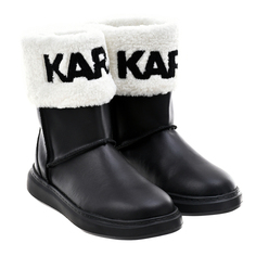 Полусапожки с отделкой эко-мехом Karl Lagerfeld Kids