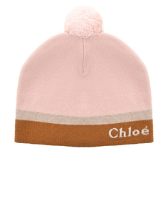 Шапка c помпоном, розовая Chloe