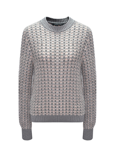 Джемпер фигурной вязки, серый Alberta Ferretti