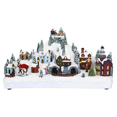 Новогодний сувенир Снежная деревня, LED анимация, адаптер, 43х16.2х29.3 см Timstor