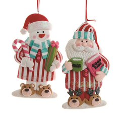 Подвеска Санта и Снеговик в пижаме, в ассортименте, 16 см Christmas Inspirations