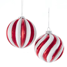 Новогодний шар красно-белый, в ассортименте 10,2 см Christmas Inspirations