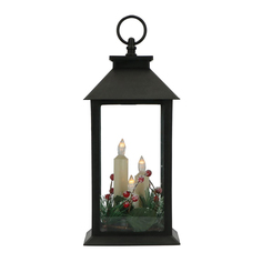 Фонарь со Свечами, черный, LED 14x14x30 см Timstor